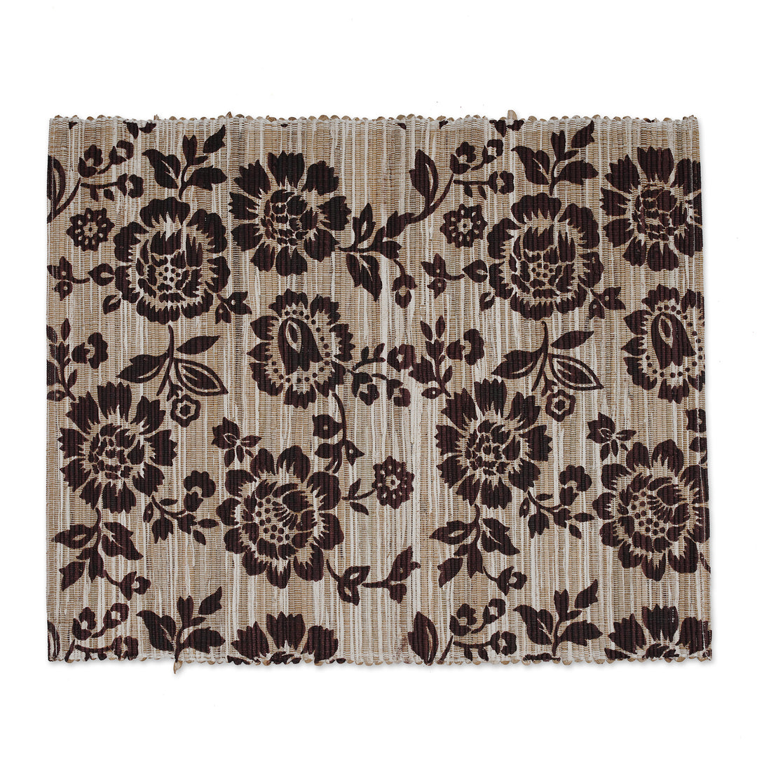 5-Piece Set Table Runner & Placemats Made from Cotton Blend - Lovely Sunflowers