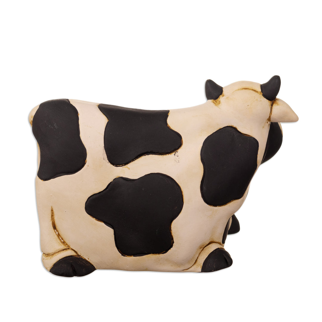 Cow Farm Christmas Nativity Scene Handcrafted from Ceramic - Miracle of the Farm