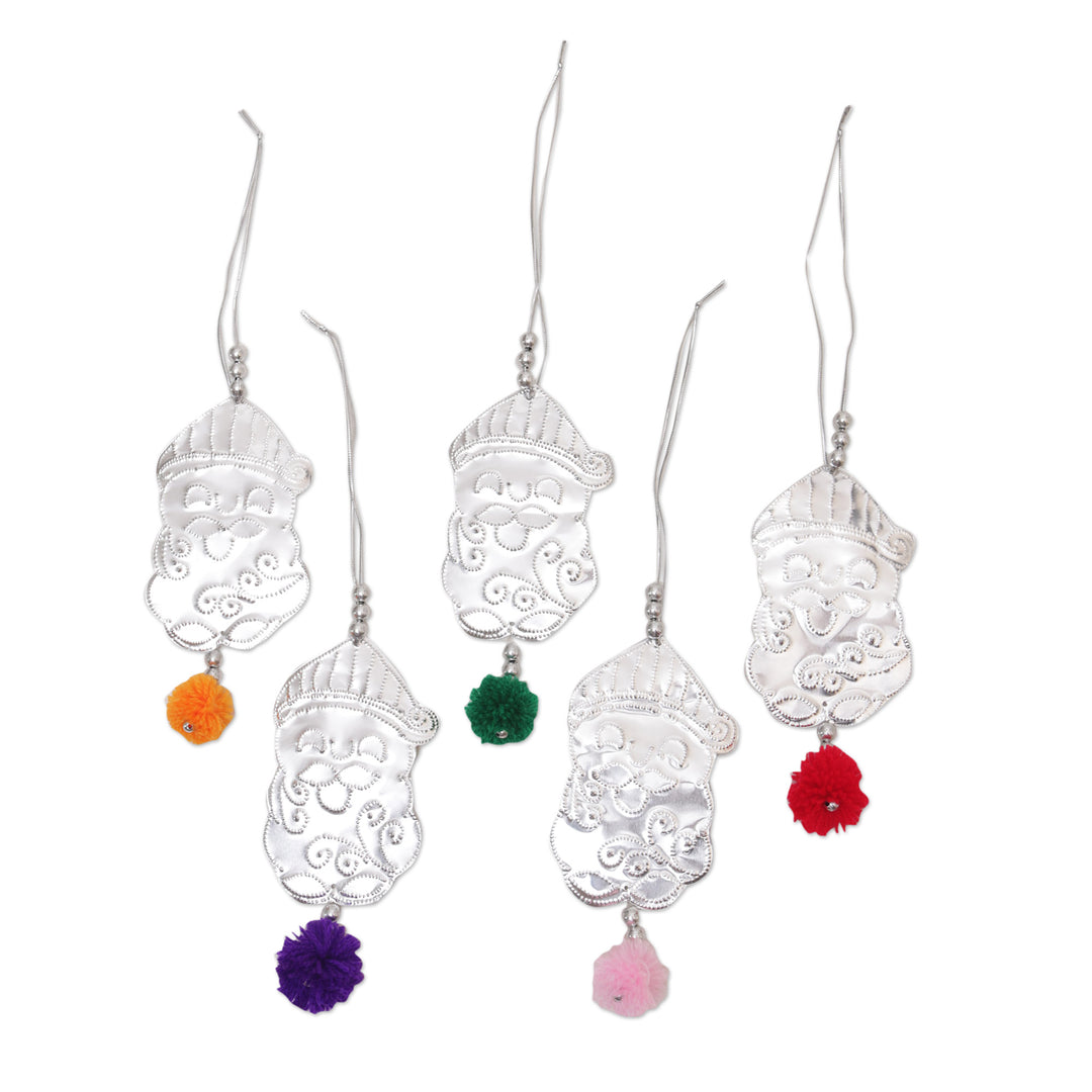 Set of 5 Handcrafted Embossed Gnome Ornaments - Dreaming Gnomes