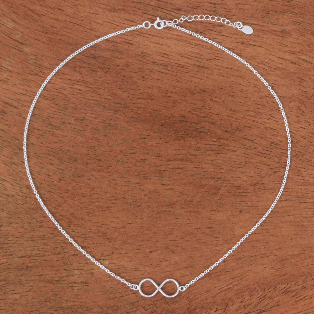 Sterling Silver Infinity Pendant Necklace Made in Thailand - Infinite Charm