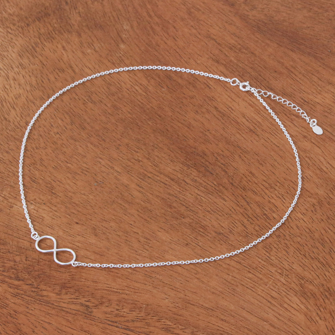 Sterling Silver Infinity Pendant Necklace Made in Thailand - Infinite Charm