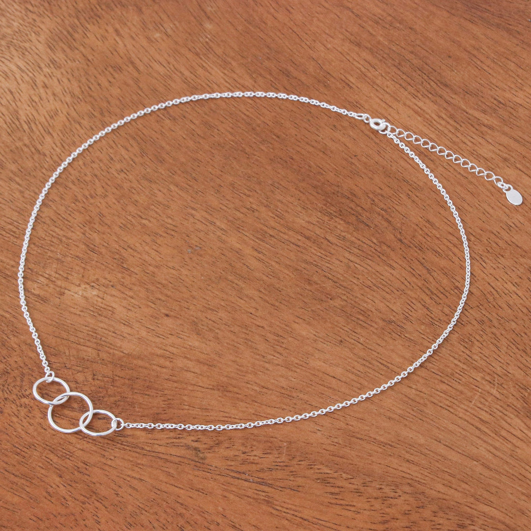 Abstract Sterling Silver Pendant Necklace from Thailand - Abstract Friends