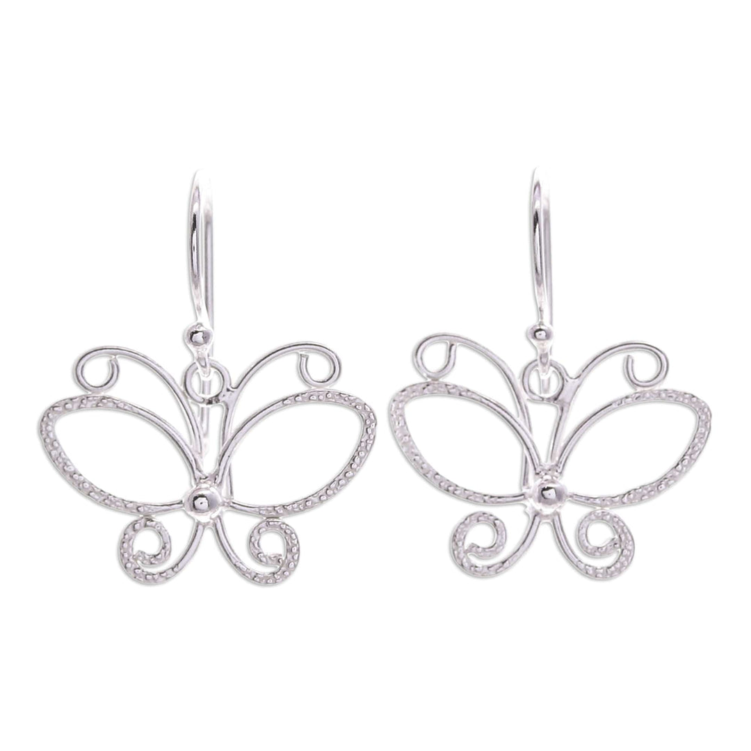Sterling Silver Butterfly Dangle Earring Crafted in Thailand - Magical Fantasy