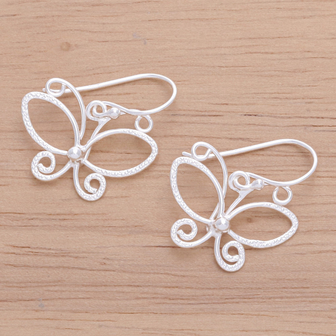Sterling Silver Butterfly Dangle Earring Crafted in Thailand - Magical Fantasy