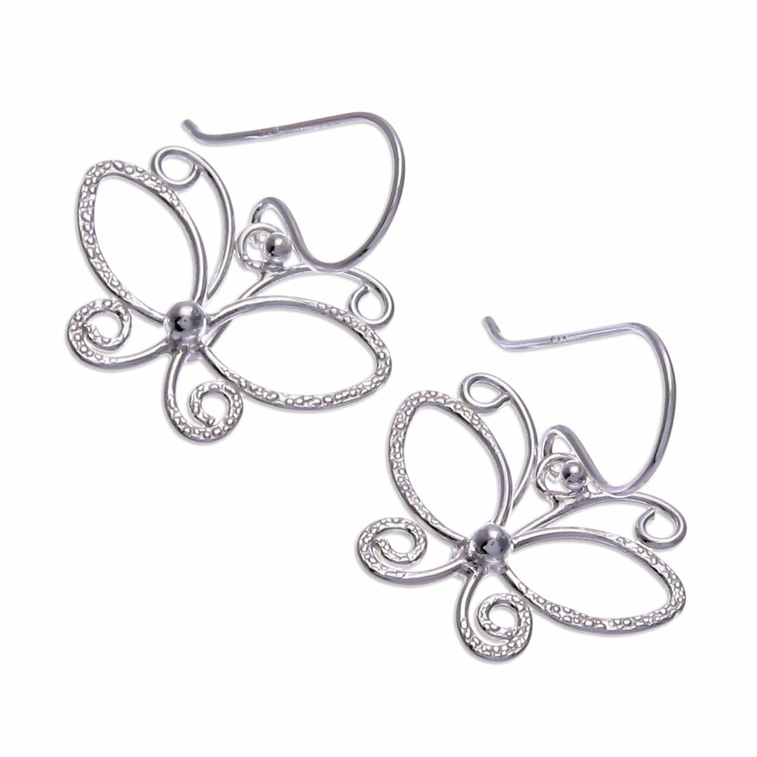 Sterling Silver Butterfly Dangle Earring Crafted in Thailand - Magical Fantasy
