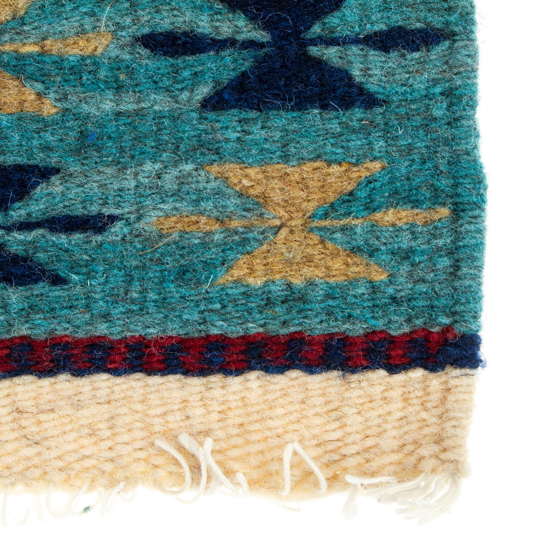 Handloomed Wool Coasters with Geometric Motifs (Set of 4) - Geometric Butterflies