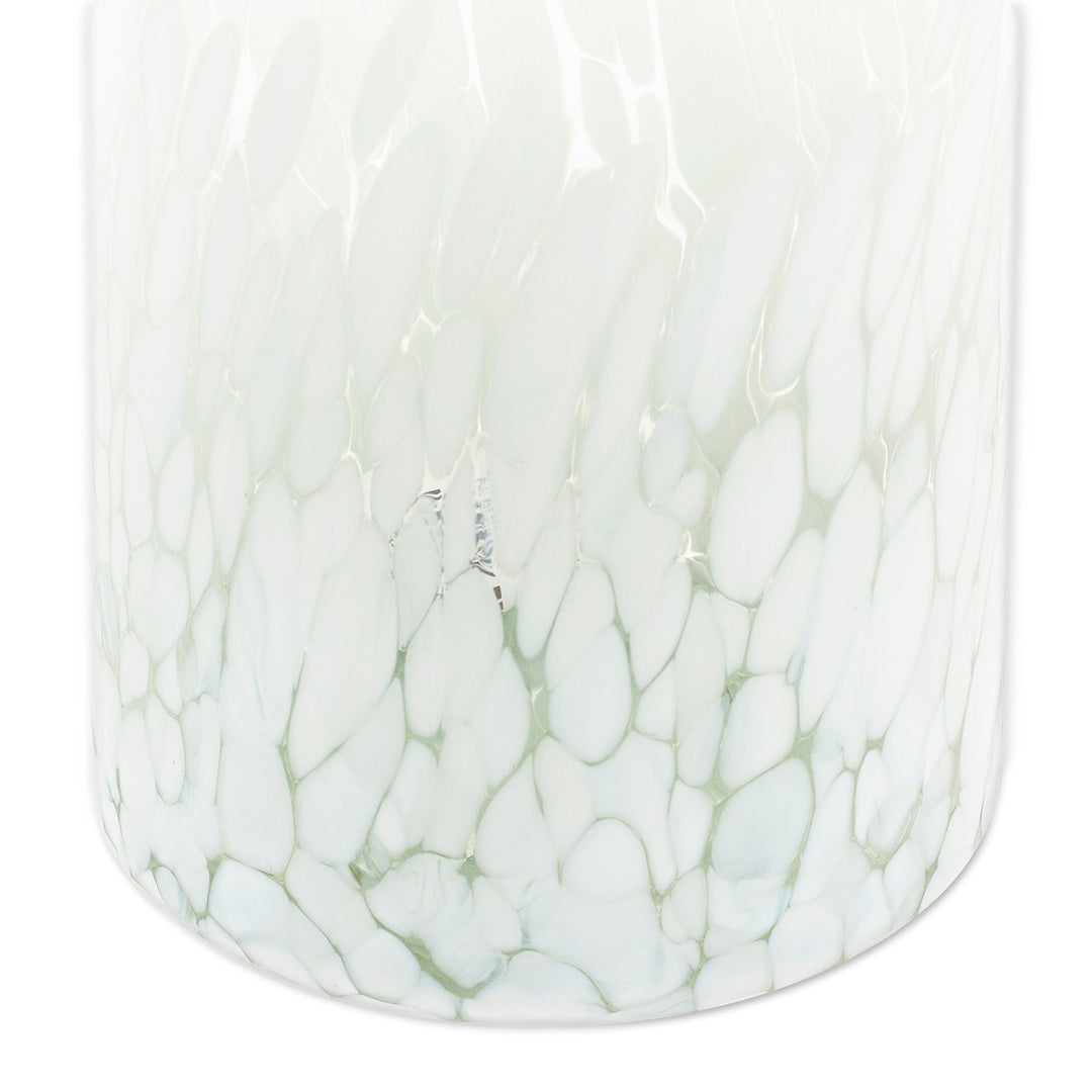 Eco-Friendly Handblown Recycled Glass Carafe from Mexico - White Frost