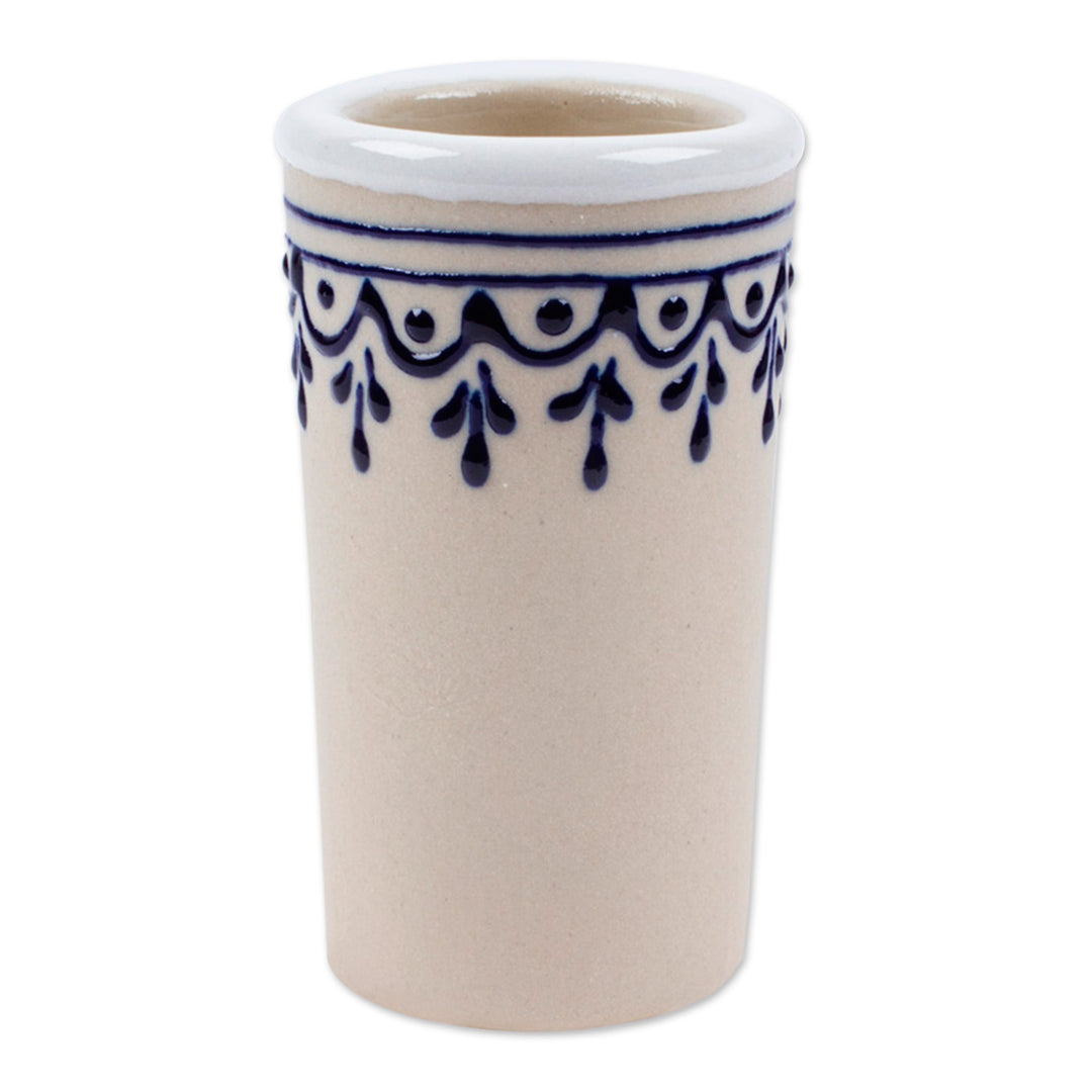 Handcrafted Talavera Style Ceramic Tequila Glass - Traditional Soul