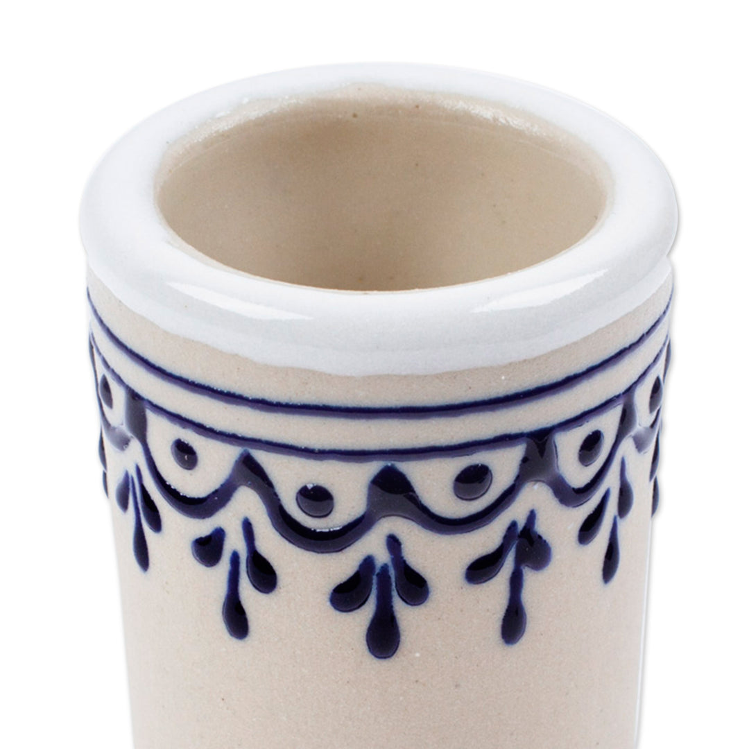 Handcrafted Talavera Style Ceramic Tequila Glass - Traditional Soul