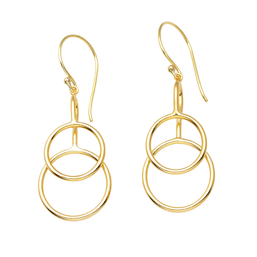 18k Gold-Plated Abstract Dangle Earrings from Bali - Compassion Rings