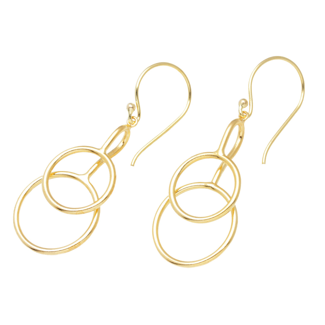 18k Gold-Plated Abstract Dangle Earrings from Bali - Compassion Rings