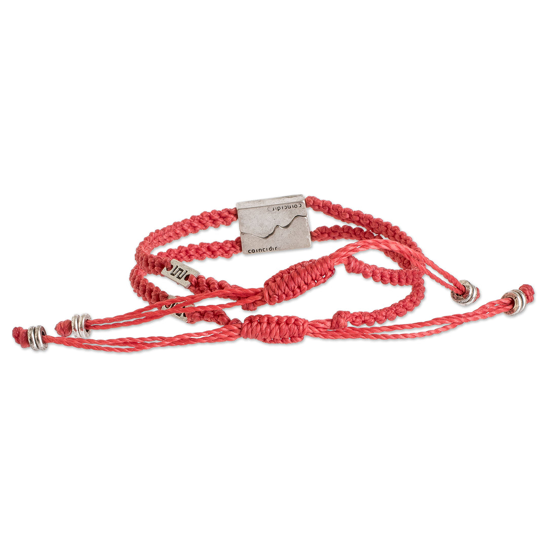 Handmade Abstract Zamac Braided Pendant Bracelets (Set of 2) - Red Coincidence