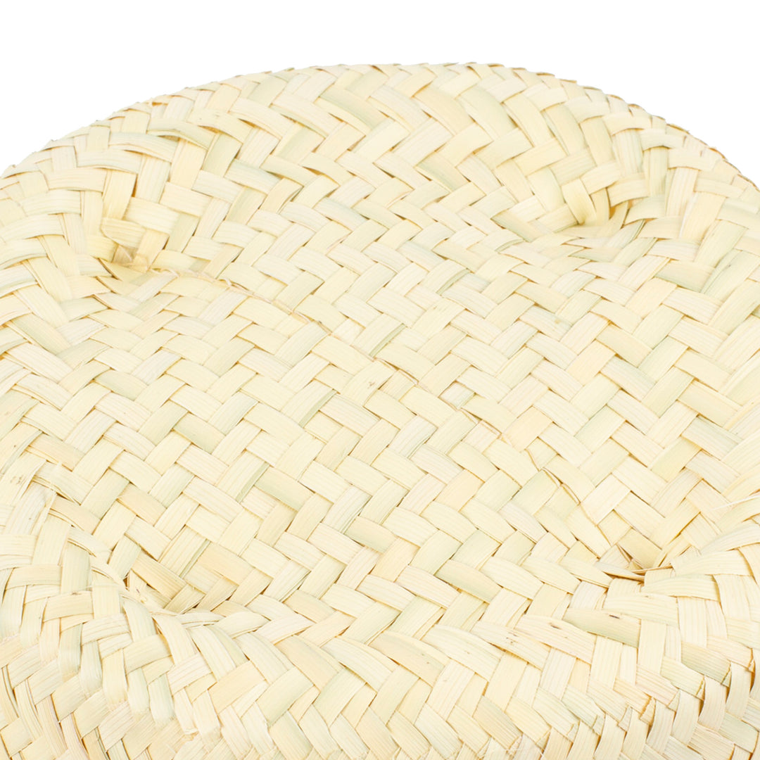 Decorative Palm Fiber Basket with Lid Hand-Woven in Mexico - Raw and Chic