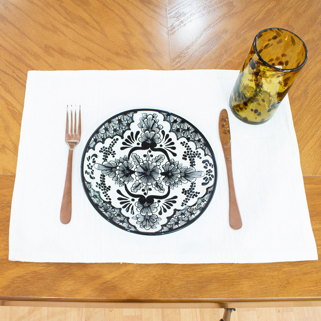 Pair of Cotton Placemats Hand-Woven in Mexico - Natural Delight