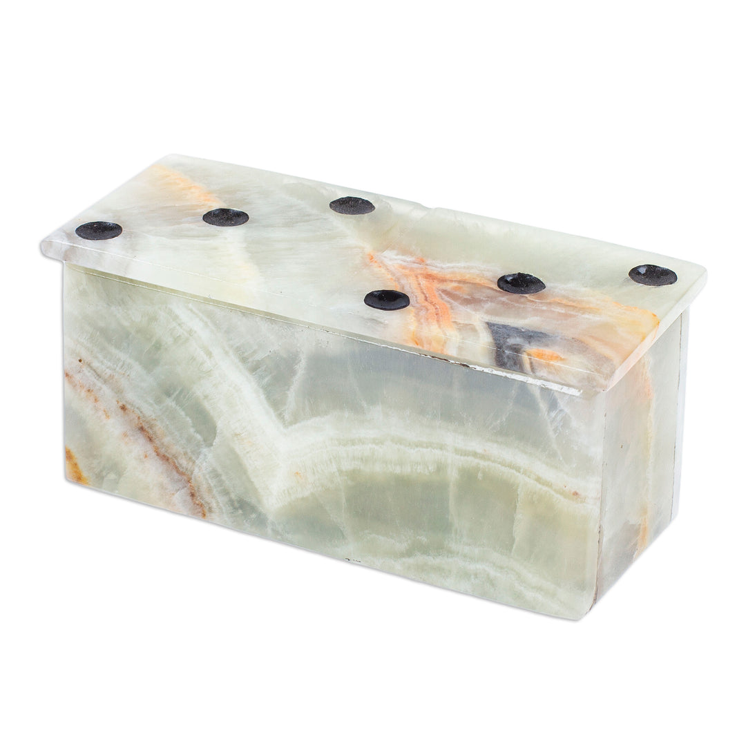 Handcrafted Onyx and Marble Domino Set from Mexico - Precious Strategy