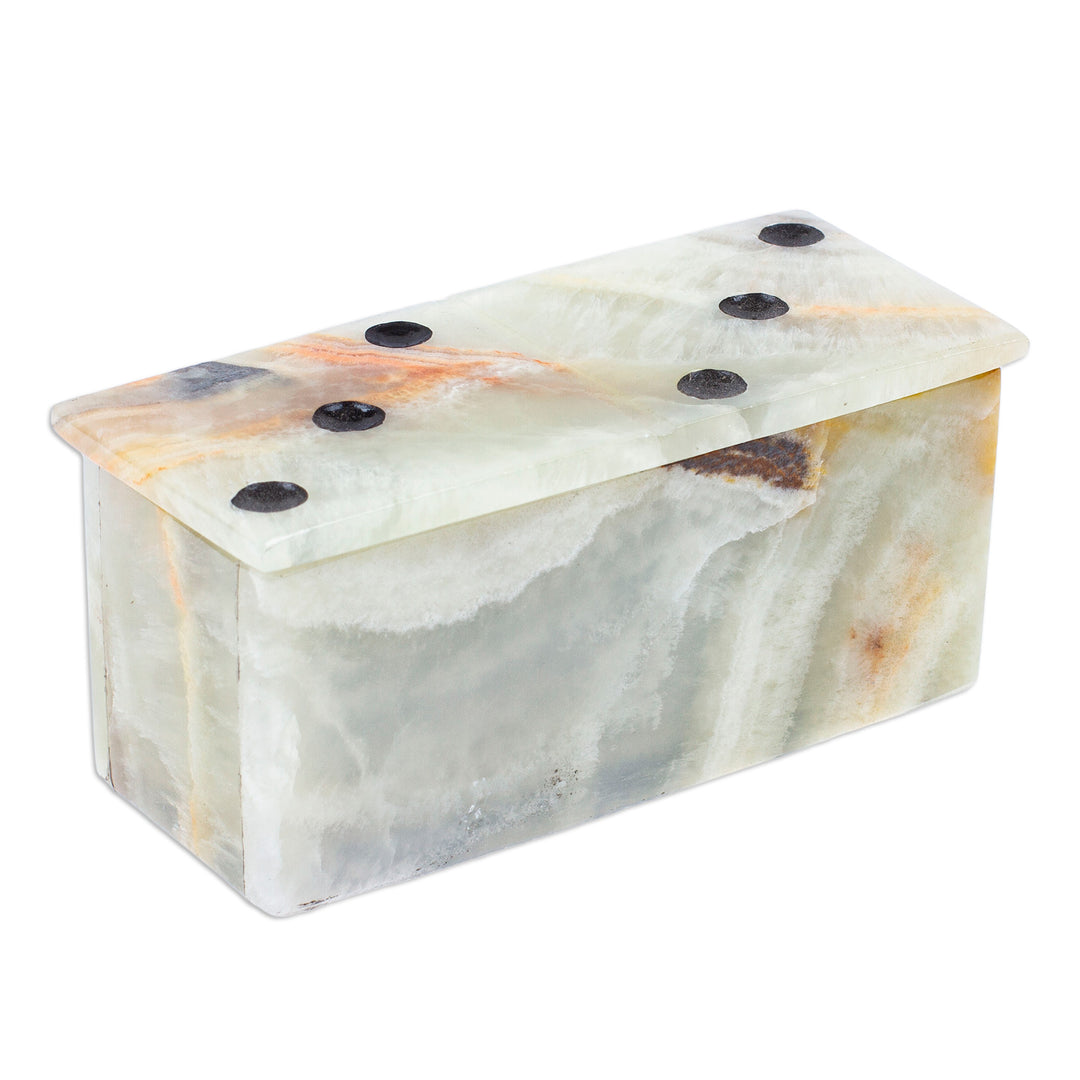 Handcrafted Onyx and Marble Domino Set from Mexico - Precious Strategy