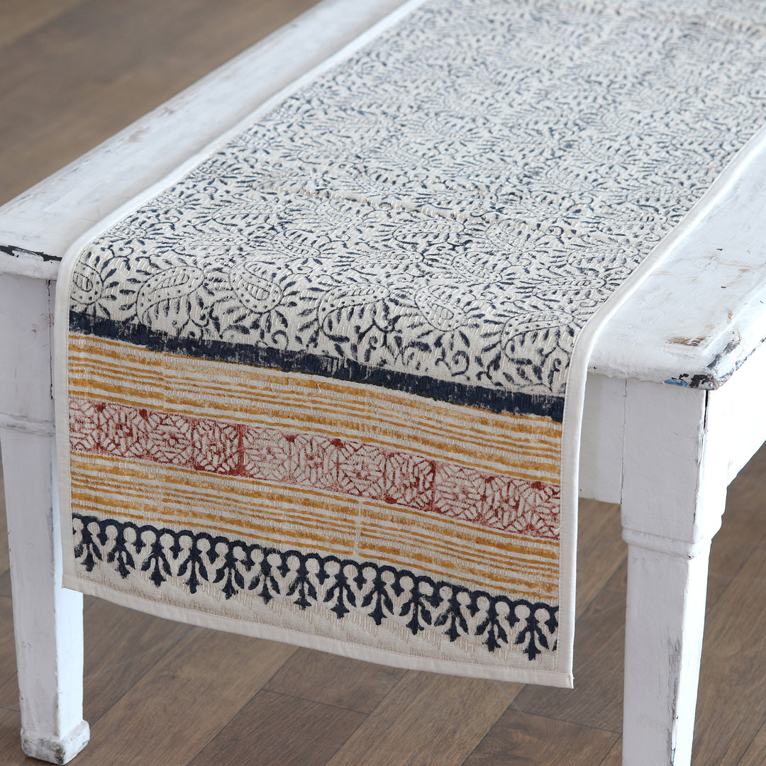 Indian Colorful Cotton Table Runner and Placemats (Set of 5) - Paisley Gala