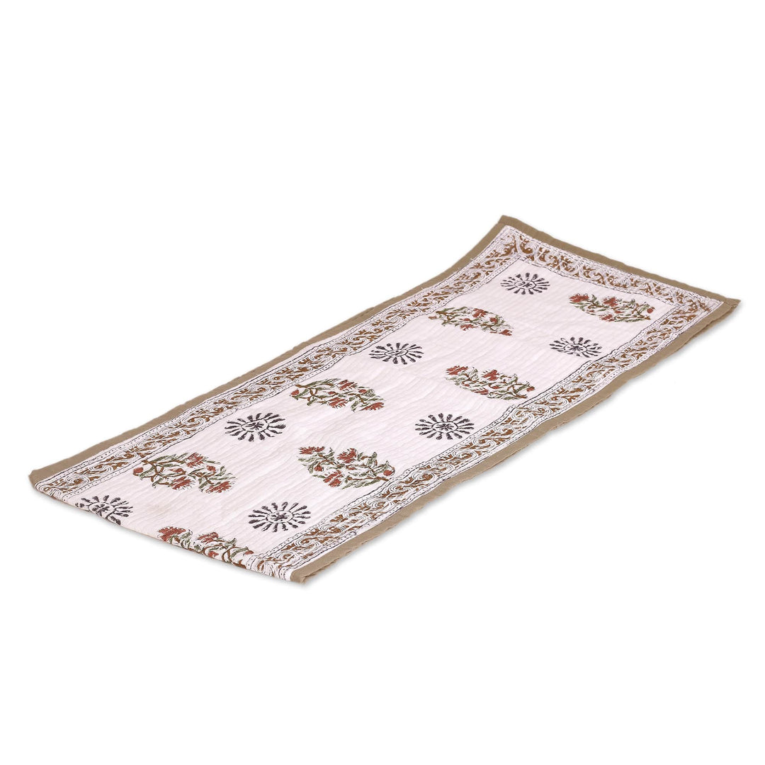 5-Piece Set Handmade Cotton Table Runner with Placemats - Floral Allure