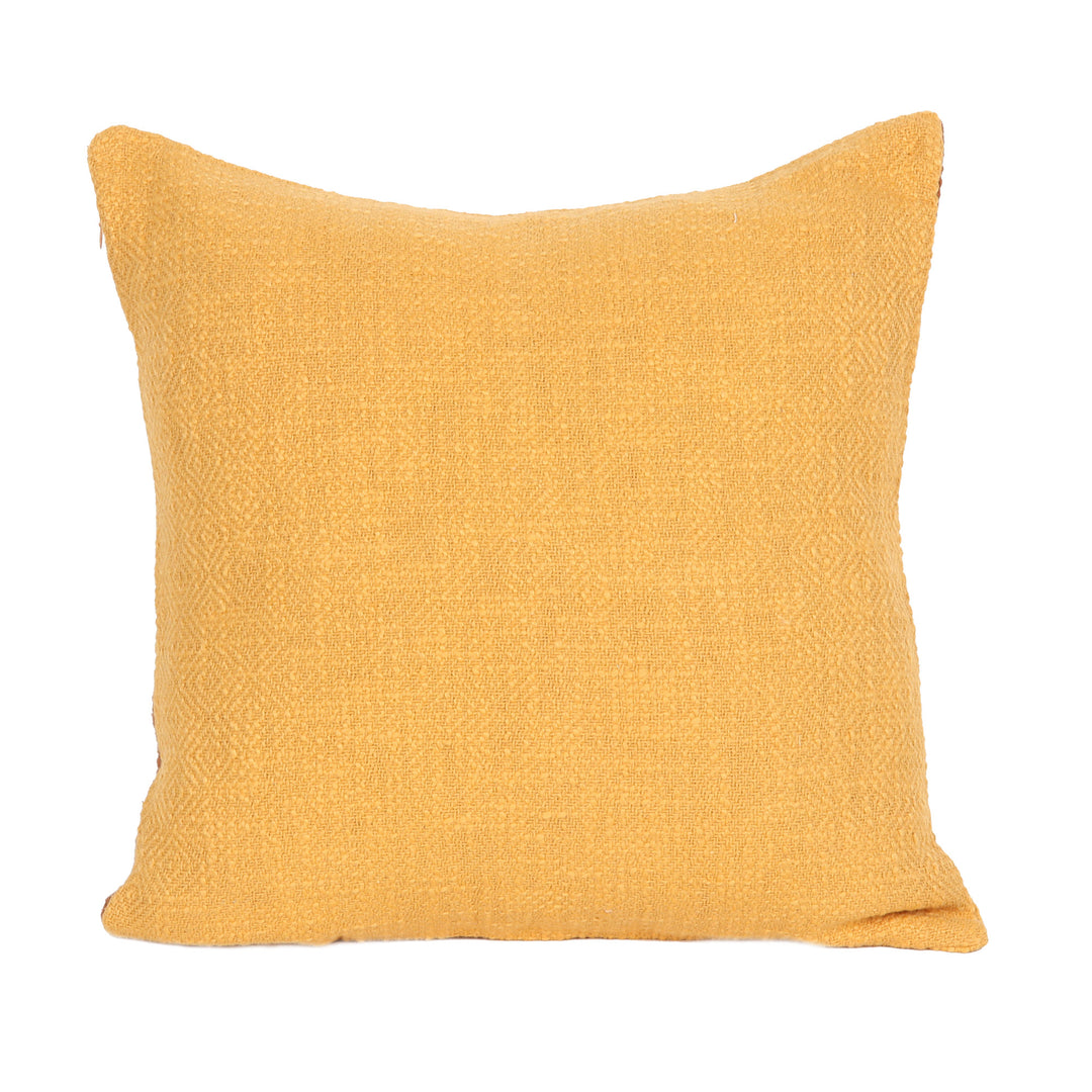 Pair of Geometric Yellow and Orange Cotton Cushion Covers - Warm Geometry