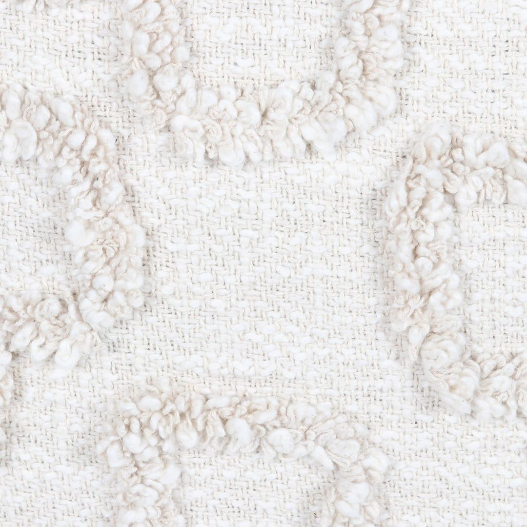 Pair of Ecru Cotton Cushion Covers with Embroidered Details - Ecru Tunnels