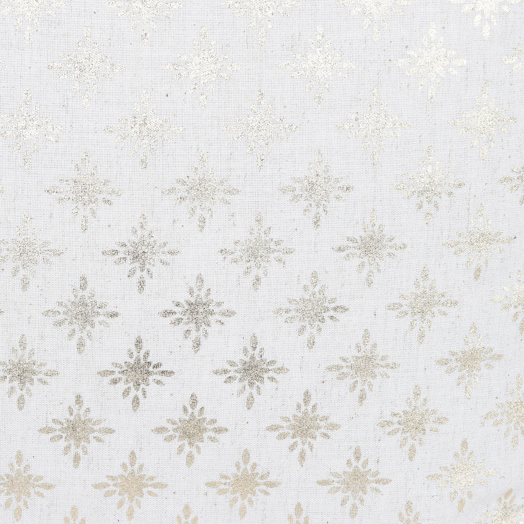 Pair of Cotton Cushion Covers with Golden Star Motifs - Golden Constellation