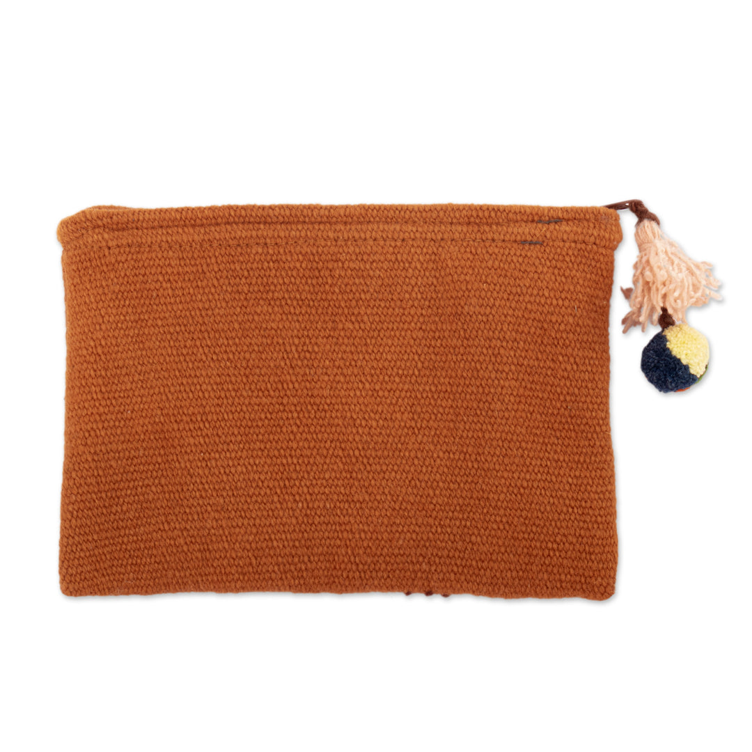 100% Alpaca Cosmetic Bag with Classic Embroidered Details - Classic Andes