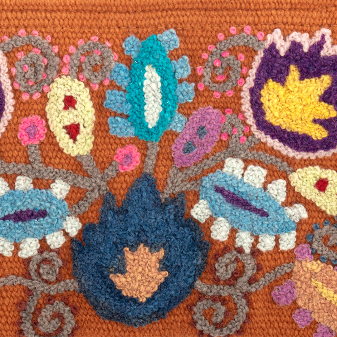 100% Alpaca Cosmetic Bag with Classic Embroidered Details - Classic Andes