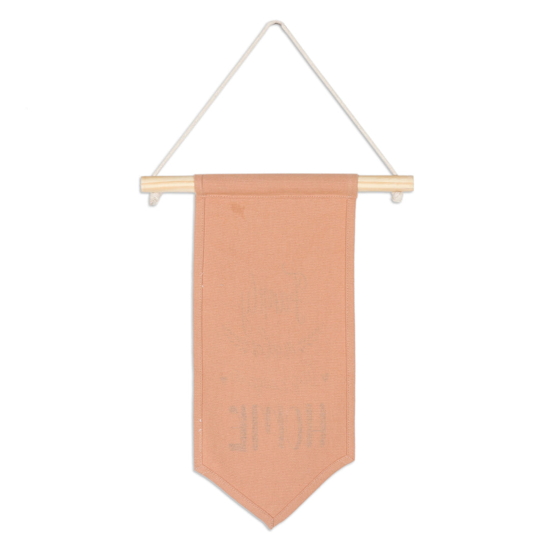 Printed Family Inspirational Brown Cotton Wall Hanging - Love Motivation