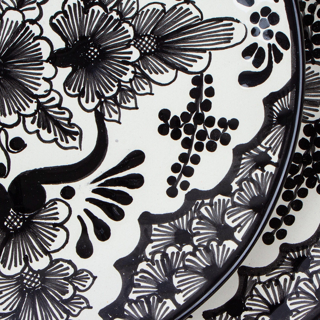 Pair of Ceramic Luncheon Plates with Floral Pattern - Noble Garden
