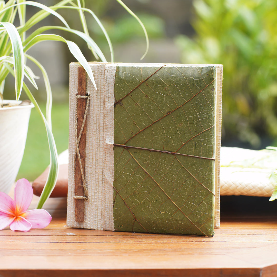 Hand-Crafted Eco-Friendly Natural Fiber Leaf-Themed Journal - Wisdom