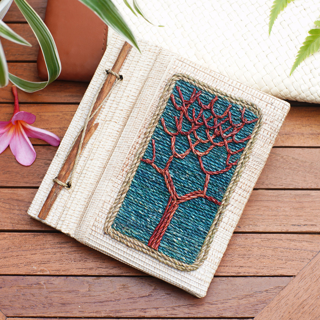 Hand-Crafted Eco-Friendly Natural Fiber Tree-Themed Journal - Under The Tree