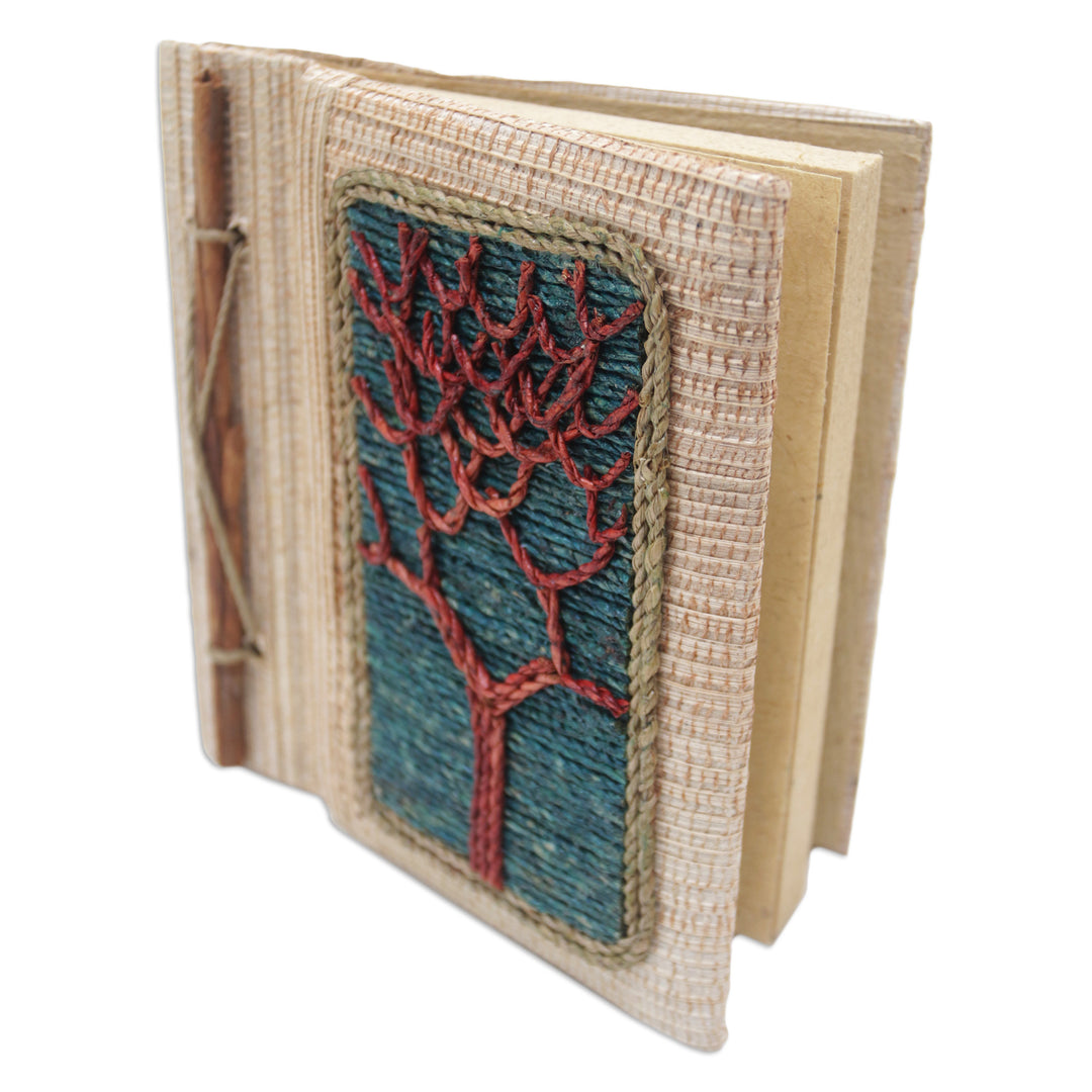 Hand-Crafted Eco-Friendly Natural Fiber Tree-Themed Journal - Under The Tree