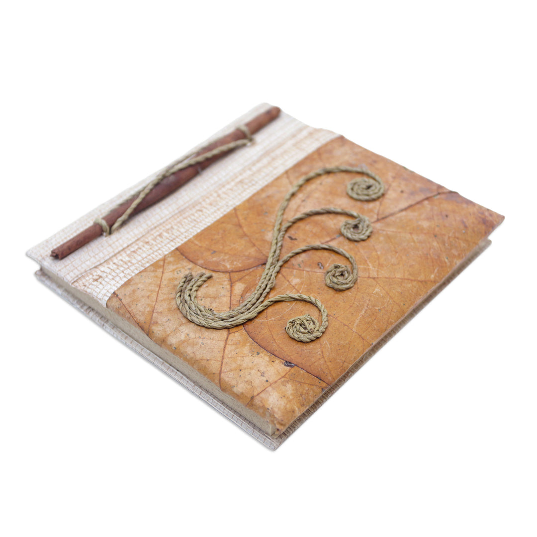 Eco-Friendly Leaf-Themed Journal Handmade from Natural Fiber - Autumn Memories