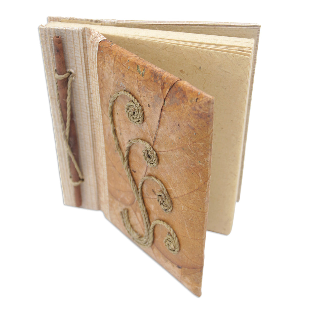Eco-Friendly Leaf-Themed Journal Handmade from Natural Fiber - Autumn Memories