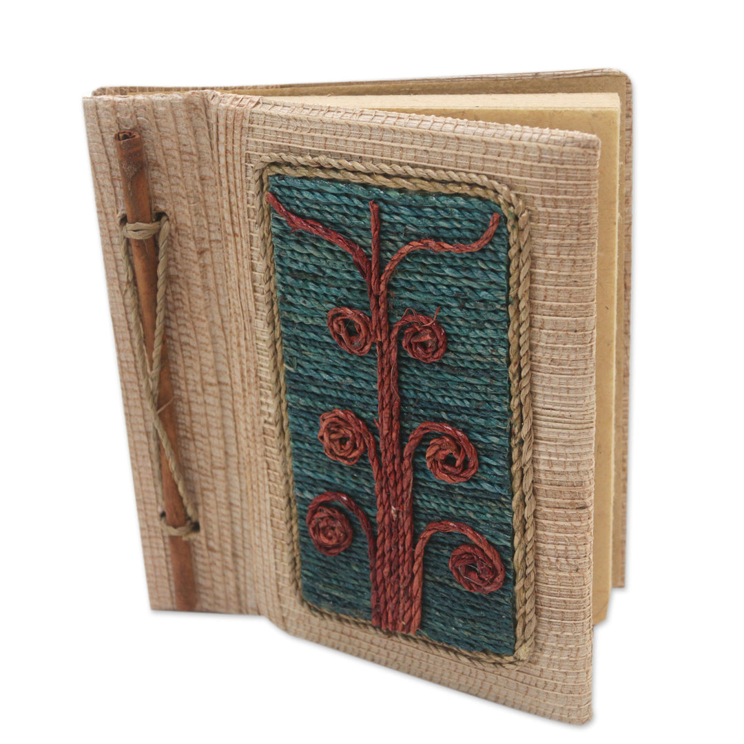 Eco-Friendly Tree-Themed Journal Handmade from Natural Fiber - Spiral Tree