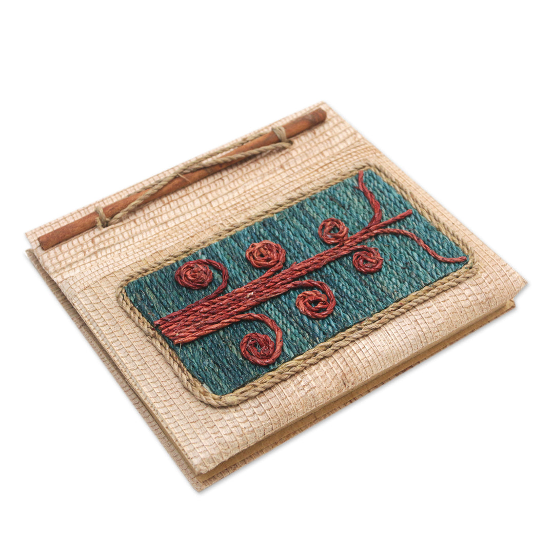 Eco-Friendly Tree-Themed Journal Handmade from Natural Fiber - Spiral Tree