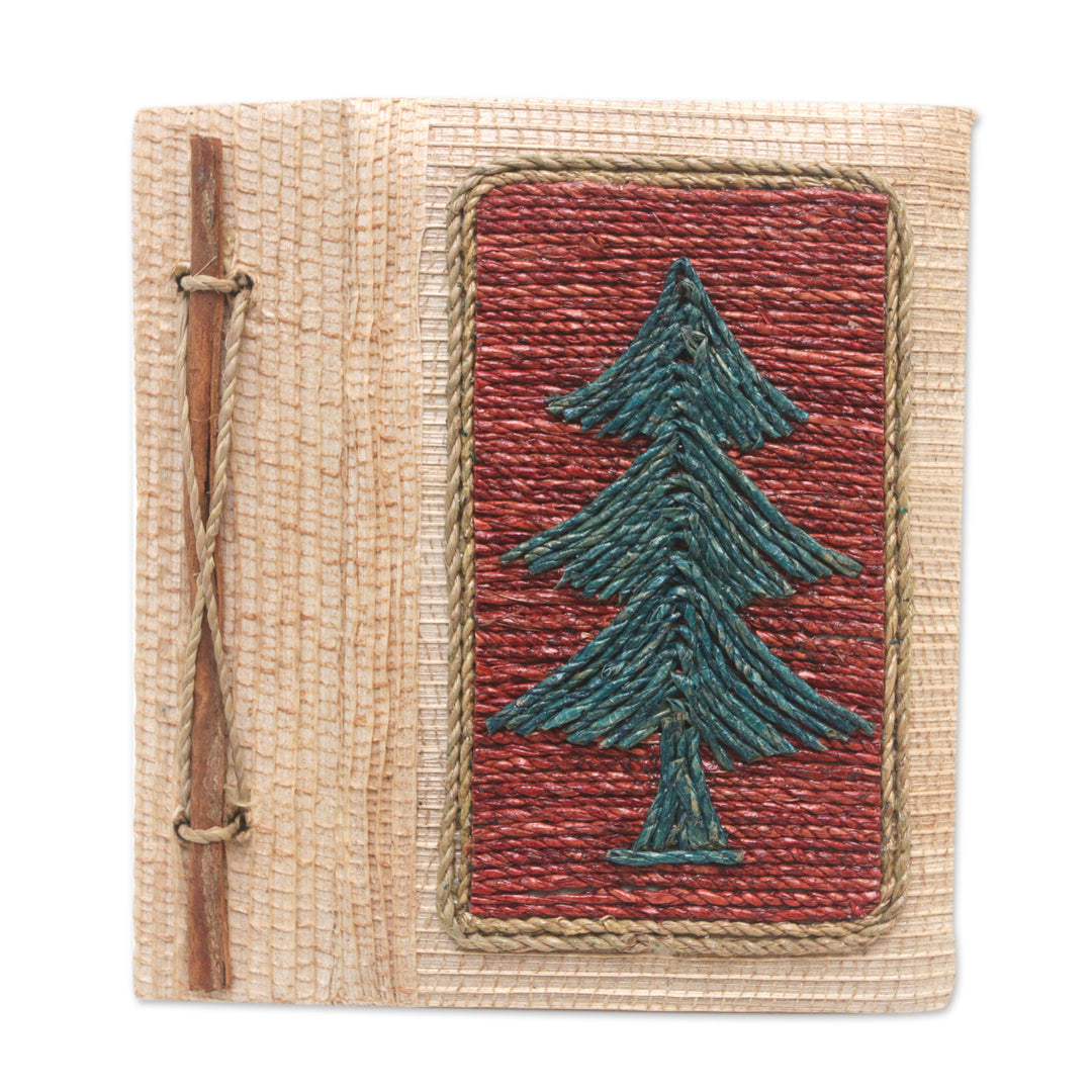 Eco-Friendly Handcrafted Tree-Themed Natural Fiber Journal - Forest Memories