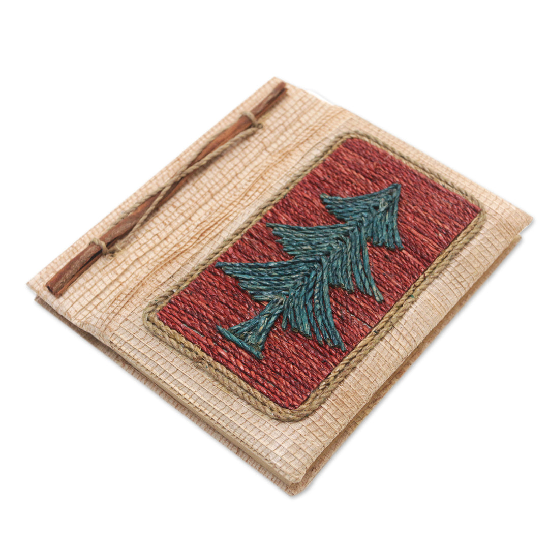 Eco-Friendly Handcrafted Tree-Themed Natural Fiber Journal - Forest Memories