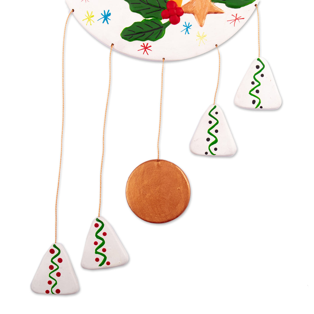 Christmas Reindeer Ceramic Wall Art Handcrafted in Peru - Dreamy Rudolph