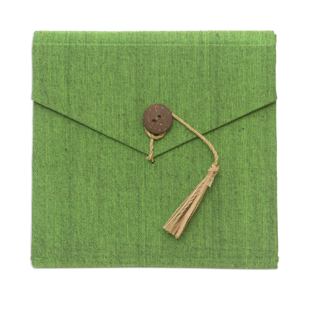 Handcrafted Green Natural Fiber Notebook from Bali - Green Voyage