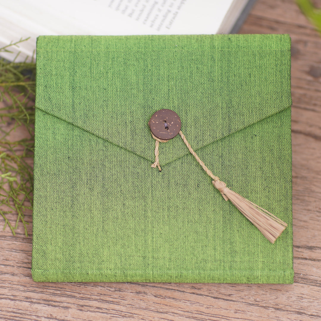 Handcrafted Green Natural Fiber Notebook from Bali - Green Voyage