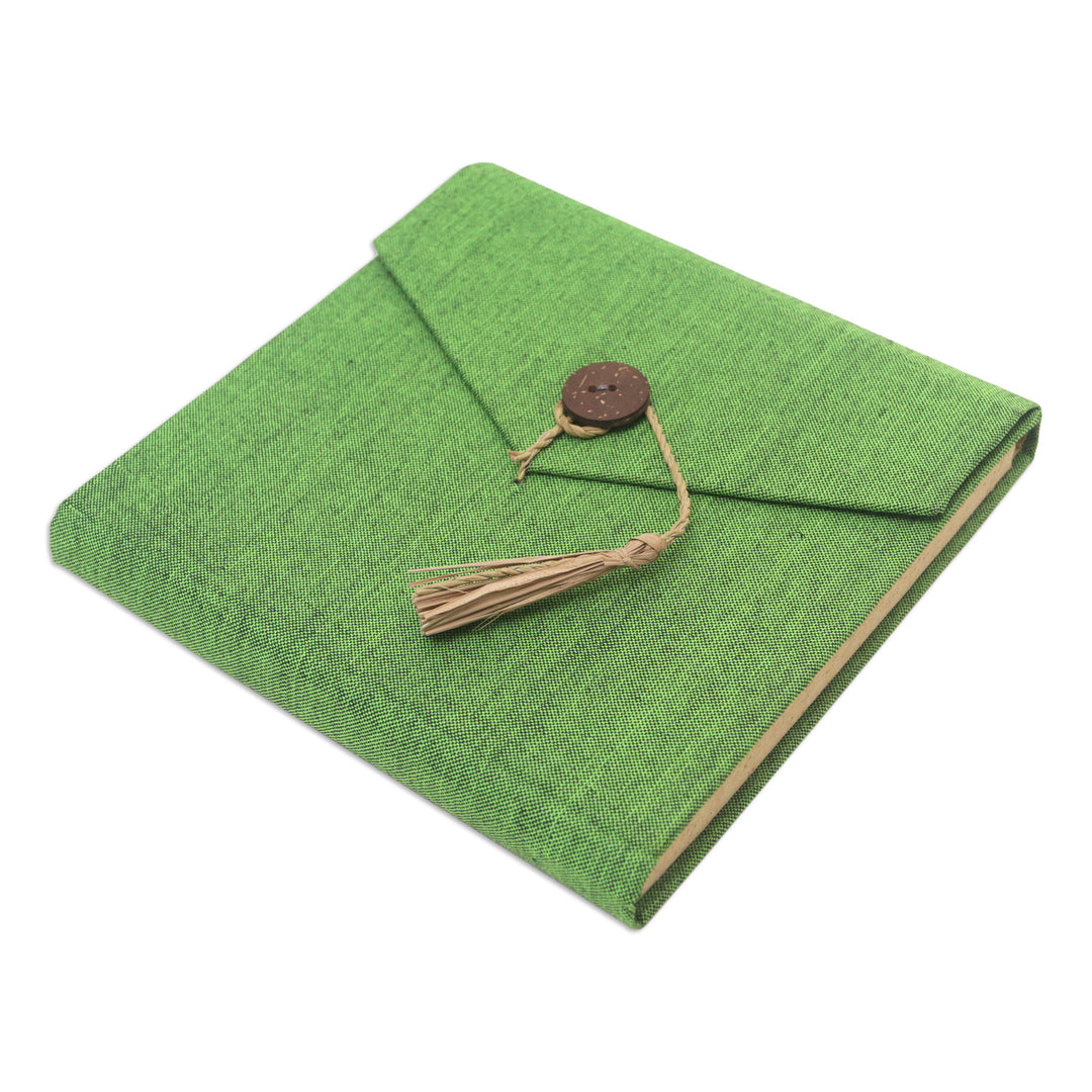 Handcrafted Green Natural Fiber Notebook from Bali - Green Voyage