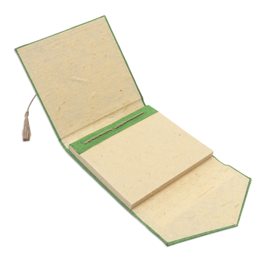 Handcrafted Green Natural Fiber Notebook from Bali - Green Voyage