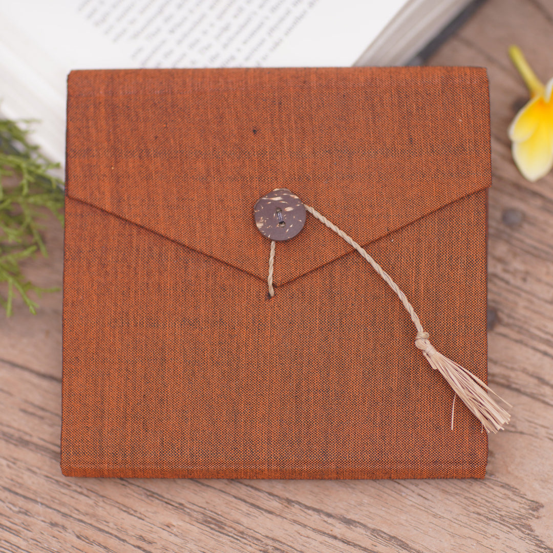 Handcrafted Brown Natural Fiber Notebook from Bali - Brown Voyage