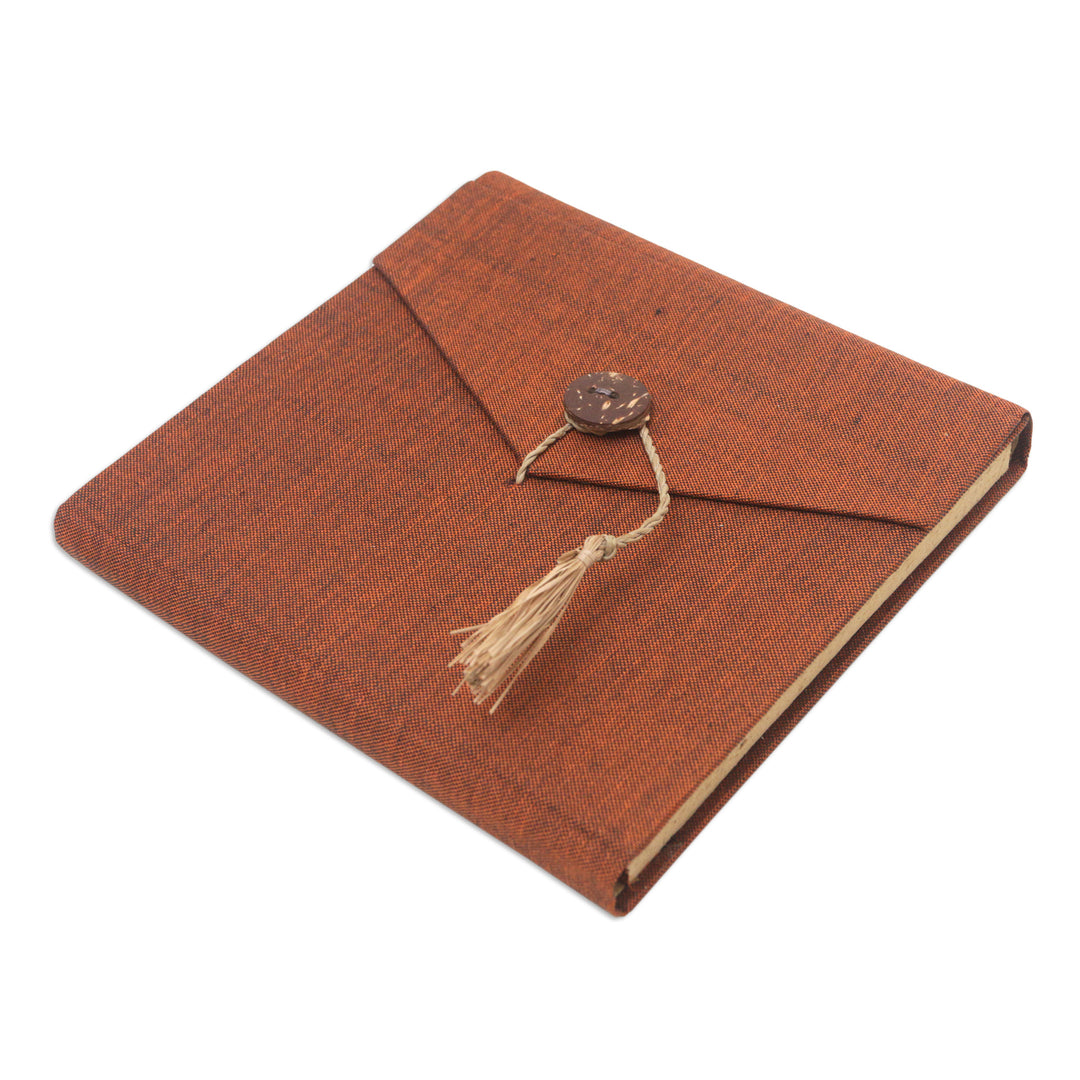 Handcrafted Brown Natural Fiber Notebook from Bali - Brown Voyage
