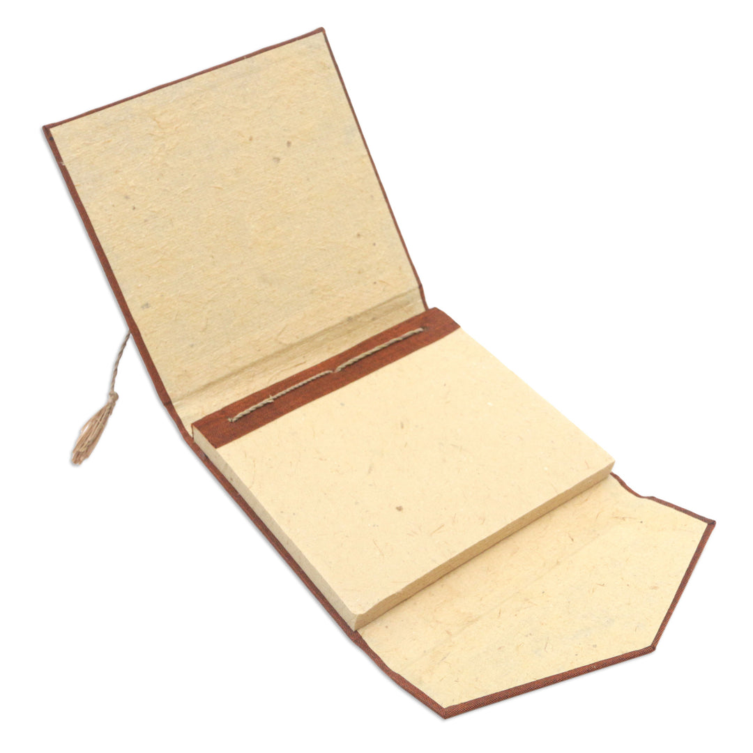 Handcrafted Brown Natural Fiber Notebook from Bali - Brown Voyage