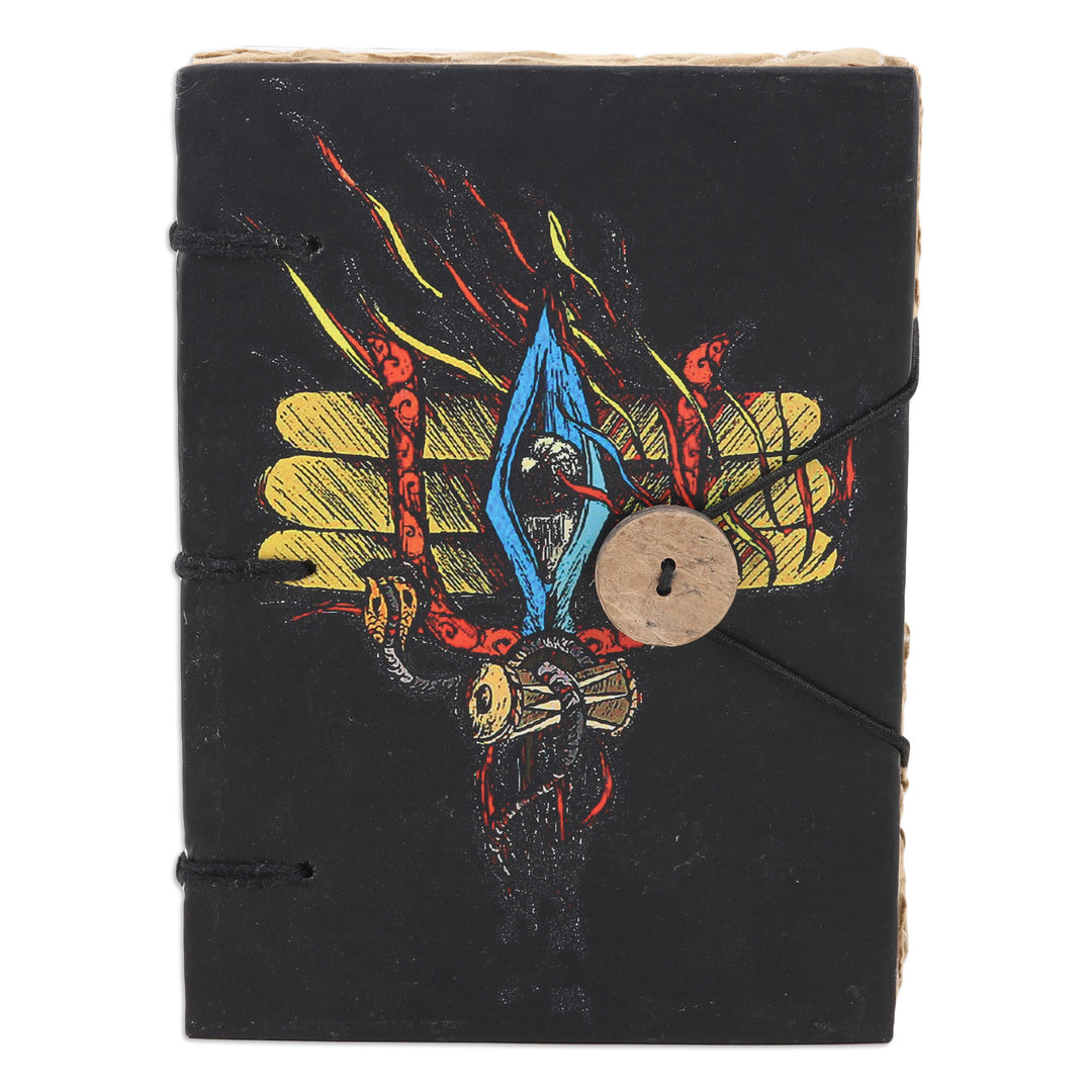 Handmade Paper Journal with 72 Pages and Printed Cover - Shiva's Eye