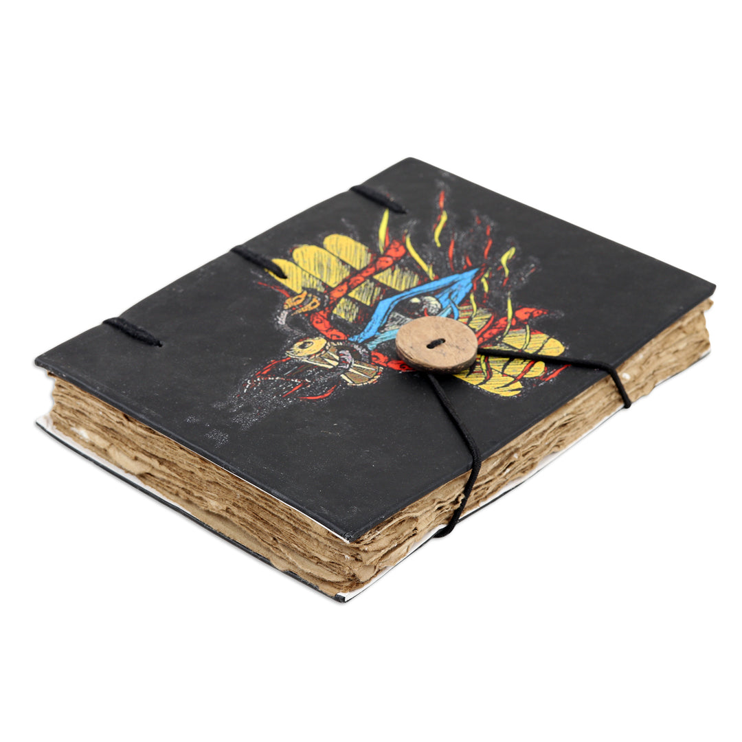 Handmade Paper Journal with 72 Pages and Printed Cover - Shiva's Eye