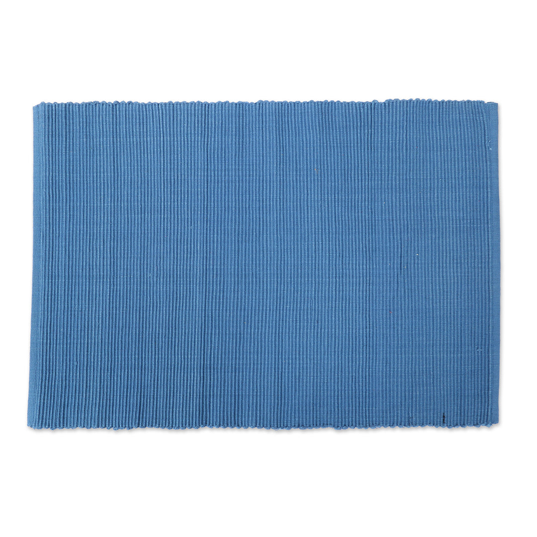 Set of 6 Cotton Woven Placemats in Blue Crafted in India - Blue Elegance