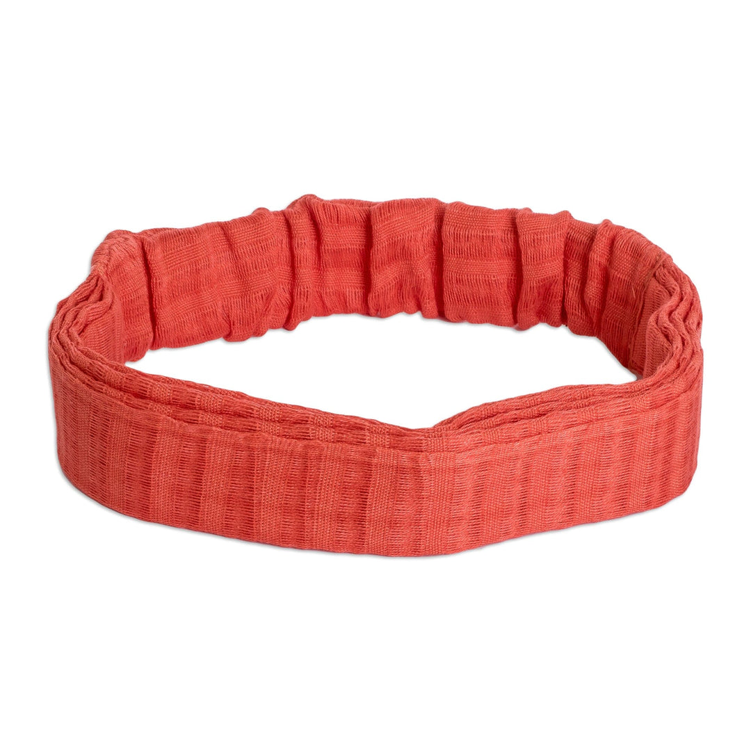 Handcrafted Geranium Cotton Headband from Guatemala - Geranium Style